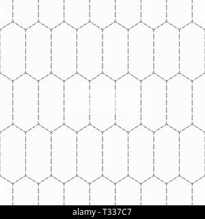 Abstract seamless pattern punteggiato di esagoni allungati. Ripetizione piastrelle geometriche. Elegante e moderno con texture geometrica. Tessuto con cuciture pattern. Illustrazione Vettoriale