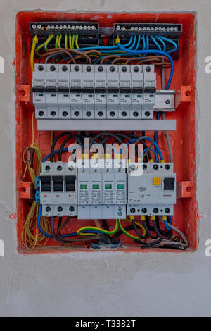 Cassetta elettrica con fusibili Foto Stock