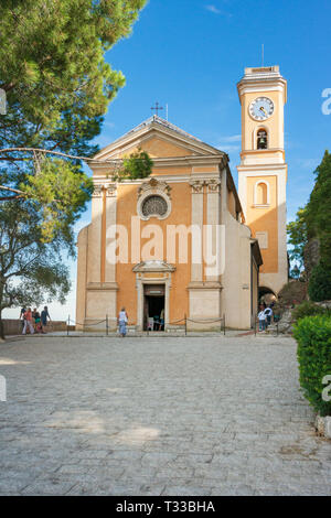 La costiera francese collina del villaggio di Eze sulla Côte d'Azur sulla costa mediterranea della Francia a est di Nizza Foto Stock