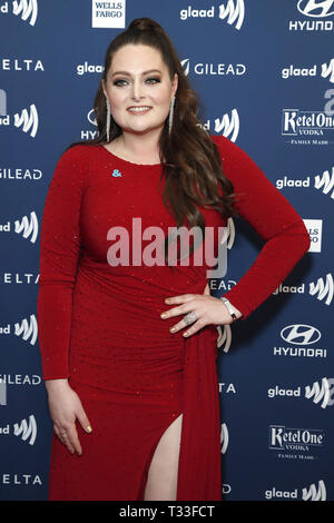 Marzo 28, 2019 - Los Angeles, CA, Stati Uniti d'America - LOS ANGELES - MAR 28: Lauren Ash al trentesimo annuale di GLAAD Media Awards presso il Beverly Hilton Hotel il 28 marzo 2019 a Los Angeles, CA (credito Immagine: © Kay Blake/ZUMA filo) Foto Stock