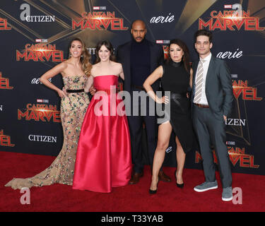 Marvel Studios's 'Captain Marvel' Premiere Mondiale tenutasi presso l'El Capitan theater dotato: Chloe Bennett, Elizabeth Henstridge, Henry Simmons, Ming-Na Wen, Jeff Ward dove: Los Angeles, California, Stati Uniti quando: 04 Mar 2019 Credit: Sheri Determan/WENN.com Foto Stock