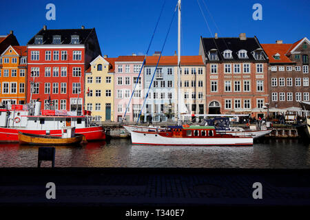 Nyhavn a Copenaghen, Danimarca Foto Stock