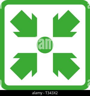 Semplice montaggio piatto punto o punto di incontro icona Illustrazione Vettoriale