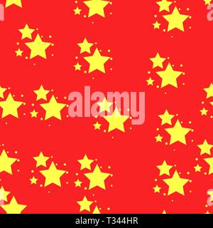 Icona a forma di stella seamless pattern, isolato su sfondo rosso. Illustrazione Vettoriale.EPS 10 Illustrazione Vettoriale