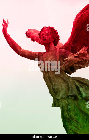 La statua della Vittoria alata di 'Altare della Patria di Roma (Italia) Foto Stock