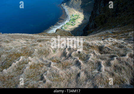 Mastad, Vaeroy, Lofoten, Nordland, Norvegia Foto Stock