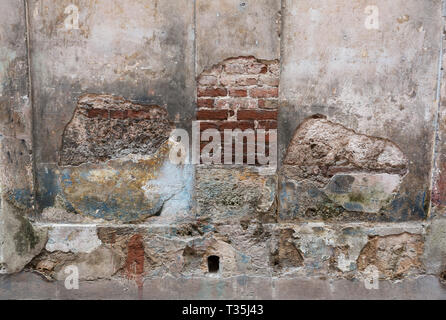 Background design della parete sulla strada di Havana, Cuba Foto Stock
