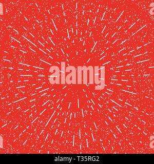 Abstract sfondo con puntini bianchi e le linee sul rosso e spazio per il testo in centro. illustrazione vettoriale Illustrazione Vettoriale