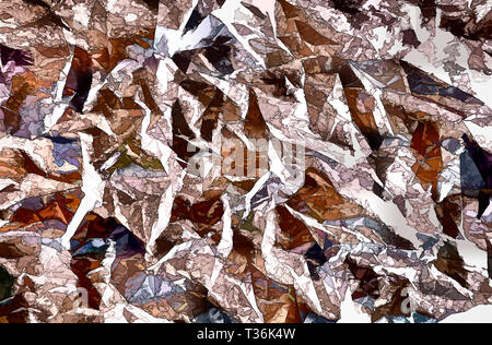 Immagine di sfondo con colore marrone, bianco e nero gli elementi di contrasto in stile astratto. Foto Stock