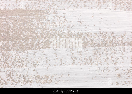 Abstract orizzontale vernice bianco i tratti di pennello texture su grigio Sfondo della carta Foto Stock