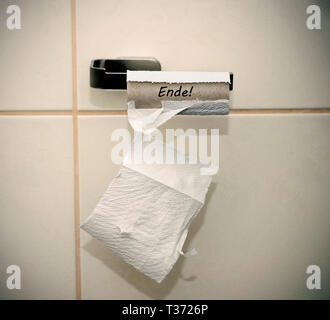 Svuotare loo roll Foto Stock