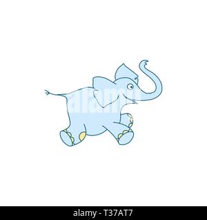 Illustrazione Vettoriale di Cartoon carino elephant baby Illustrazione Vettoriale