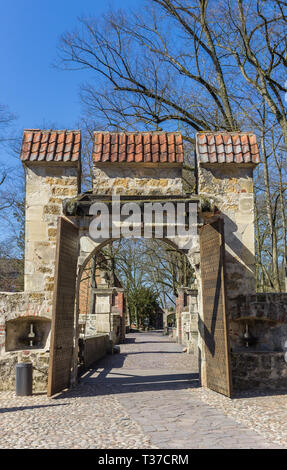 Cancello di ingresso del Burg Vischering in Ludinghausen, Germania Foto Stock