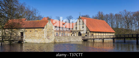 Panorama di Burg Vischering in Ludinghausen, Germania Foto Stock