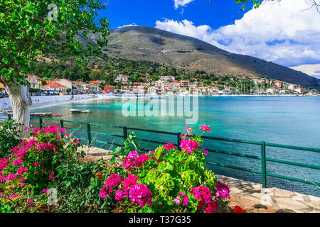 Bellissima AGIA EFIMIA village,vista panoramica,Kefalonia,Grecia Foto Stock