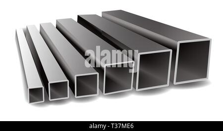 Illustrazione Vettoriale di ferro tubi quadrati Illustrazione Vettoriale