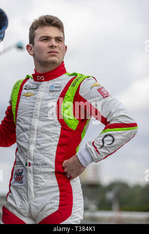 Birmingham, Alabama, Stati Uniti d'America. 6 apr, 2019. PATRICIO O'WARD (R) (31) del Messico si prepara a qualificarsi per la Honda Indy Grand Prix of Alabama al Barber Motorsports Park di Birmingham, Alabama. (Credito Immagine: © Walter G Arce Sr Asp Inc/ASP) Foto Stock