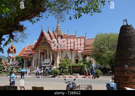 Phuket, Tailandia. 28 Feb, 2019. Il tempio principale di Wat Chalong. Wat Chalong è il più grande e più importante del 29 templi buddisti (WAT) sull'isola di Phuket. Credito: Alexandra Schuler/dpa/Alamy Live News Foto Stock