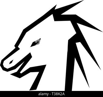 Testa di drago vettore silhouette Illustrazione Vettoriale