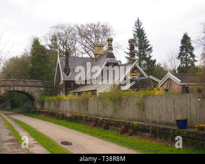 L'ex stazione Thornbridge alle prese sulla Monsal Trail vicino a Bakewell nel Peak District, REGNO UNITO Foto Stock