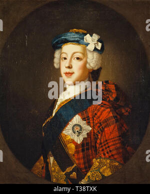 Il principe Charles Edward Stuart, 1720 - 1788. Il figlio maggiore del principe James Francis Edward Stuart - William Mosman, circa 1750 Foto Stock