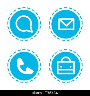 Impostare diverse app mobili di comunicazione di icone di applicazioni web raccolta sfondo bianco piatta illustrazione vettoriale Illustrazione Vettoriale