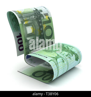 Gestione Euro europeo (isolato su sfondo bianco) Foto Stock