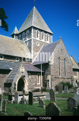 Isole del Canale. Alderney. La St Anne. Vista della St Anne's chiesa e cimitero. Foto Stock