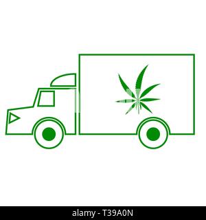 La Cannabis consegna. La legalizzazione della marijuana. Illustrazione Vettoriale