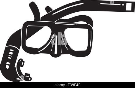 Fare snorkel e illustrazione di maschera Illustrazione Vettoriale