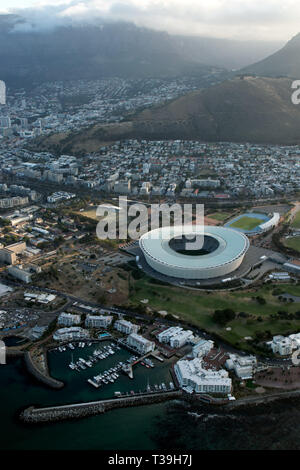 Cape Town, Sud Africa. Il 31 marzo 2019. Ariel Vista del Greenpoint Stadium Foto Stock