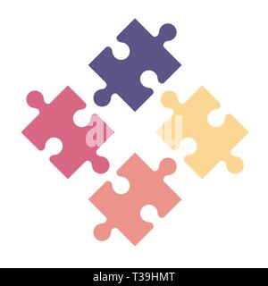 Set di pezzi di un puzzle Illustrazione Vettoriale