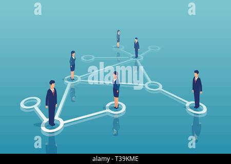 Vettore di un gruppo di imprenditori networking. Comunicazione aziendale di collaborazione professionale concetto. Illustrazione Vettoriale