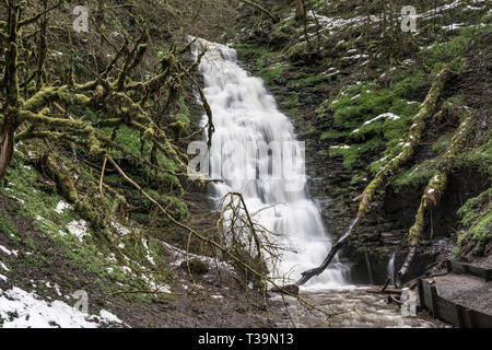 La cascata di Water-Break-Its-Neck, vicino New Radnor, Presteigne, Powys, Regno Unito Foto Stock