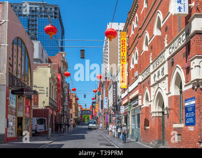 Chinatown, Melbourne, Little Bourke Street nel quartiere di Chinatown, Melbourne, Victoria, Australia Foto Stock