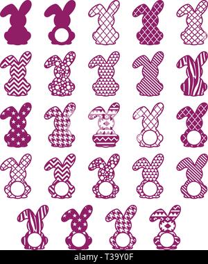 Coniglietti sagome per la pasqua Illustrazione Vettoriale