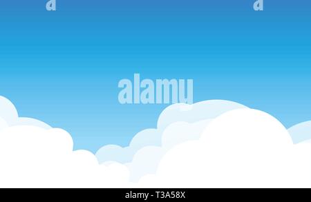 Sfondo con cloudscape alla giornata di sole. Blu cielo con Copia area di spazio. Illustrazione vettoriale in formato EPS10. Illustrazione Vettoriale