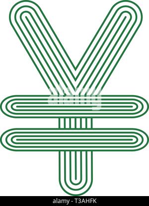 Yen, Cambio Yen icona simbolo illustrazione vettoriale isolato su uno sfondo bianco Illustrazione Vettoriale