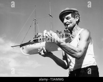 Isola d'elba, uomo, 1950 Foto Stock