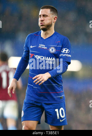 Londra, Regno Unito. 08 apr, 2019. Del Chelsea Eden rischio durante il Premier League inglese tra Chelsea e West Ham United a Stadio Stamford Bridge, Londra, Inghilterra il 08 Apr 2019. Credit: Azione Foto Sport/Alamy Live News Foto Stock