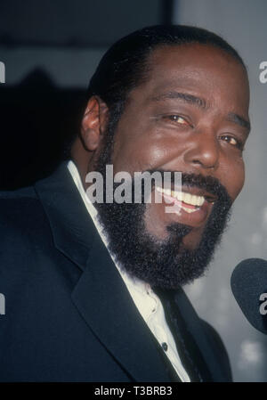 LOS ANGELES, CA - MARZO 15: cantante Barry White assiste l'Ottava annuale Soul Train Music Awards il 15 marzo 1994 presso lo Shrine Auditorium di Los Angeles, California. Foto di Barry re/Alamy Stock Photo Foto Stock