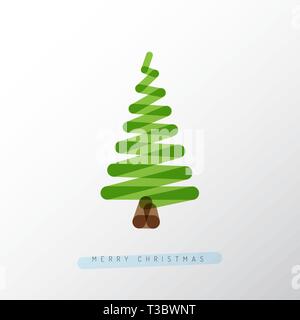 Semplice vettore minimalista albero di Natale fatto da una linea Illustrazione Vettoriale