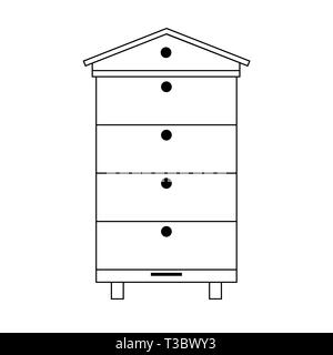 Multi beehive icona. Delineare hive icona vettoriali per il web design isolato su sfondo bianco. Illustrazione Vettoriale