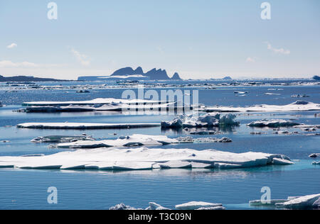 Il pericolo isole nel mare di Weddell, Antartide. Foto Stock