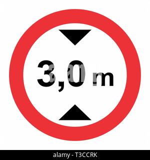 Illustrazione di altezza massima segno di traffico su sfondo bianco Illustrazione Vettoriale