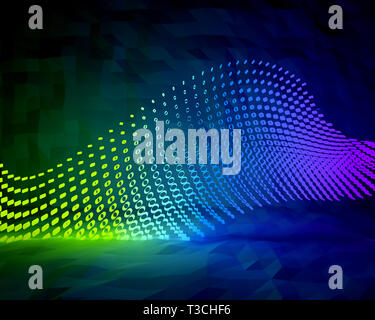 Shining abstact halftone background nel spazio scuro. 3D render illustrazione. Foto Stock