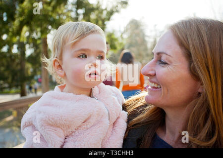 Mamma e figlia di Lubiana Zoo Foto Stock