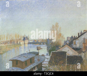 Alfred Sisley (1839 - 1899) - banche del loing nei pressi di moret 1890 Foto Stock