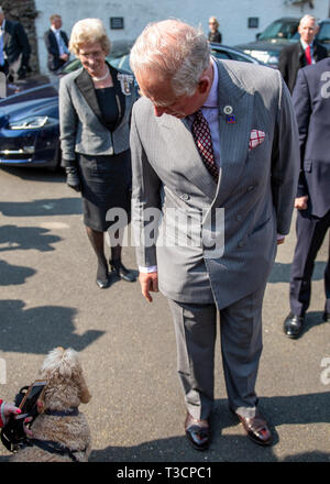 Lake District, UK. 08 Aprile 2019 - Il principe Carlo esegue un certo numero di impegni nel distretto del Lago Foto Stock