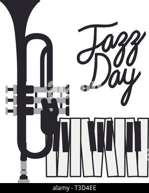 Giorno jazz etichetta icona isolato Illustrazione Vettoriale